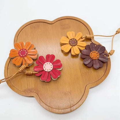Handmade Leather Daisy Bag Charm