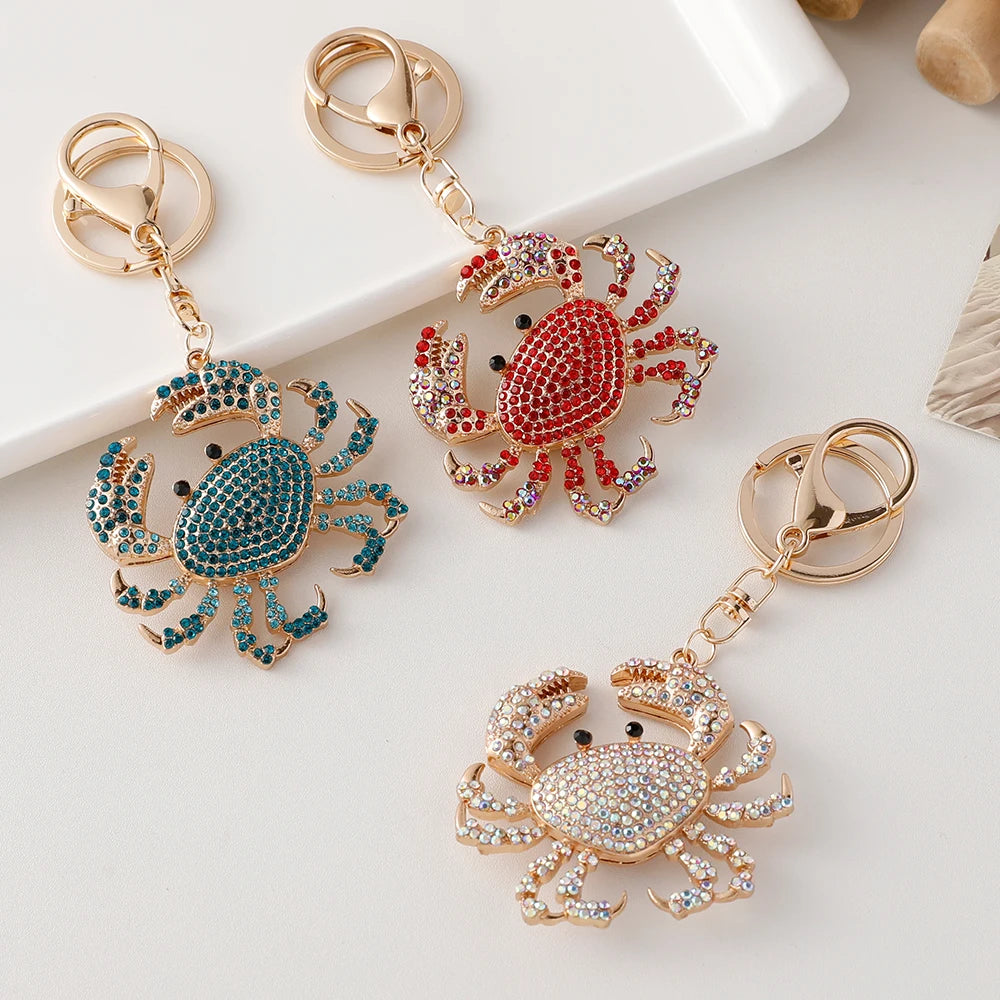 Sparkling Crystal Crab Keychain