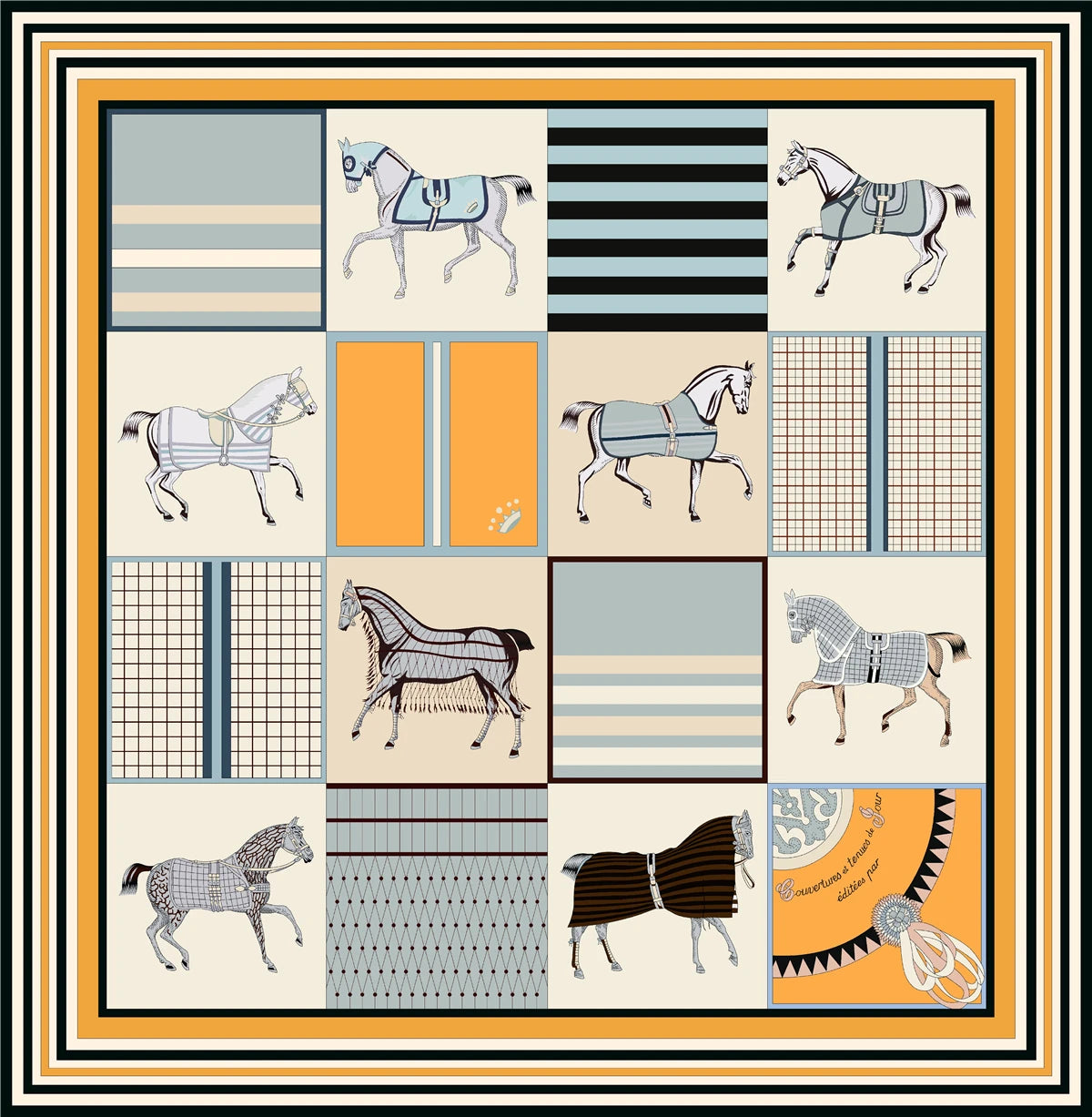 Classic Large Silk Square Scarf