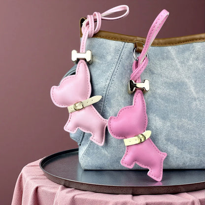 French Bulldog PU Leather Bag Charm