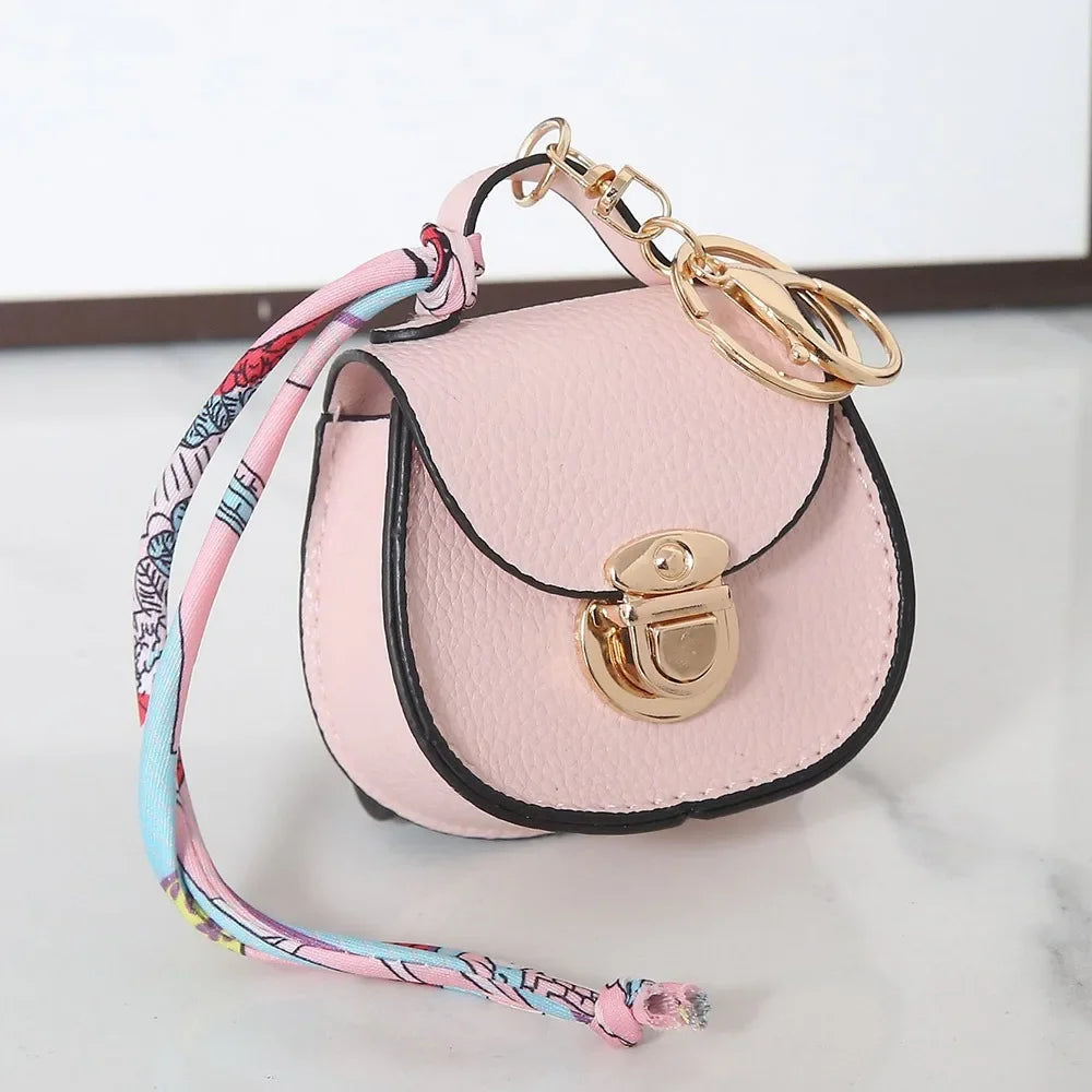 Mini Leather Coin Purse Keychain
