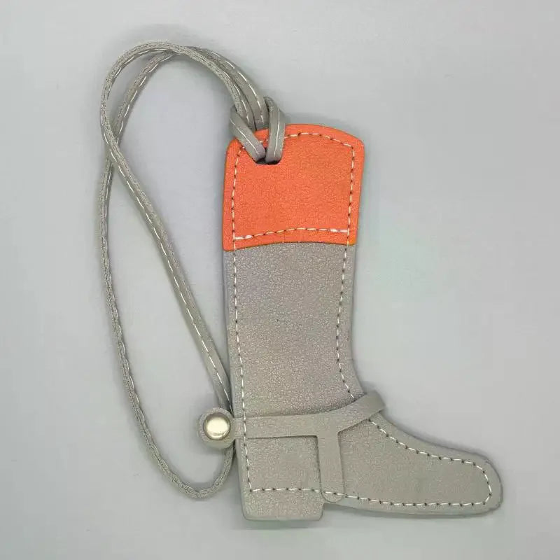 Color-Block Leather Boot Bag Charm