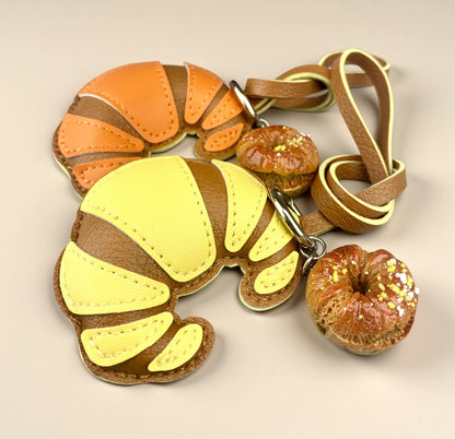 Croissant & Pretzel Bag Charm Set