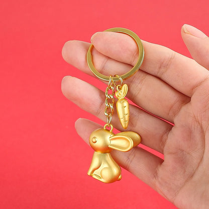 Rabbit Carrot Keychain Cute Charm
