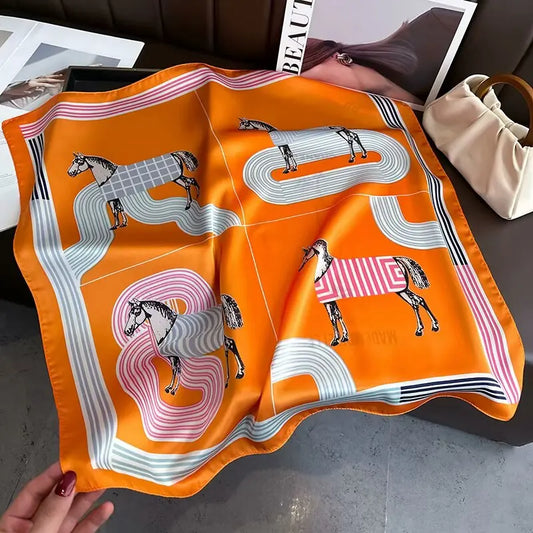Luxury Silk Satin Horse Scarf