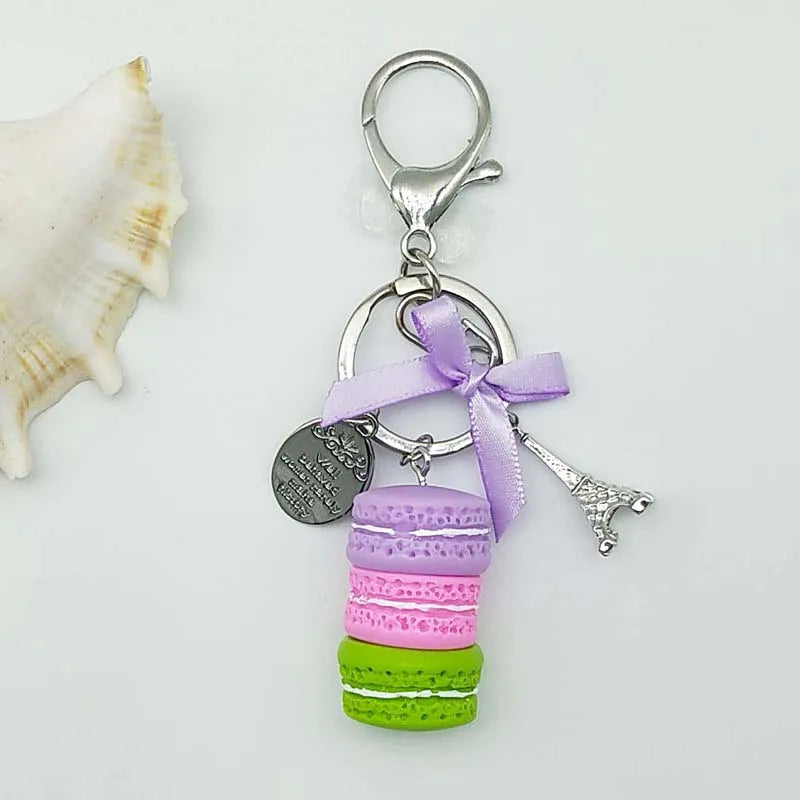 French Macaron Charm Keychain