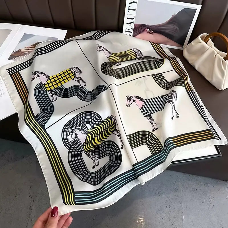 Luxury Silk Satin Horse Scarf