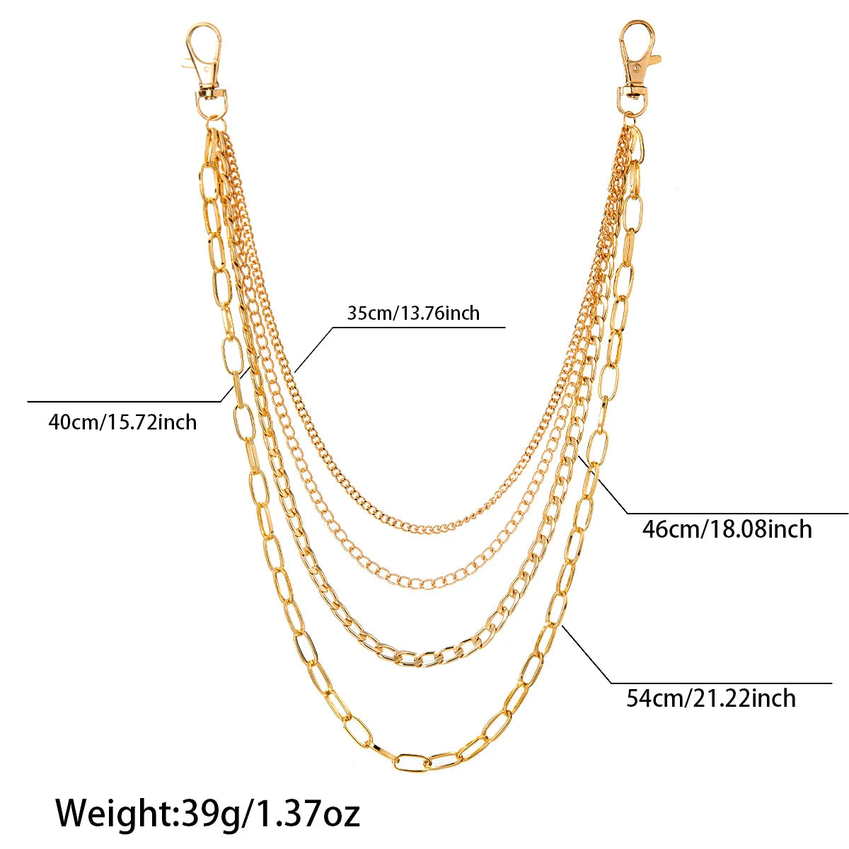 Multi-Layer Stacking Gold Purse Chain
