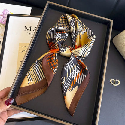 Houndstooth & Stripe Square Scarf