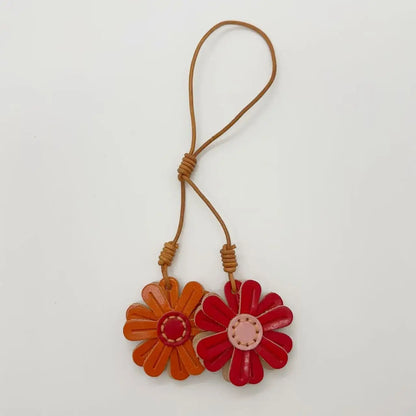 Handmade Leather Daisy Bag Charm