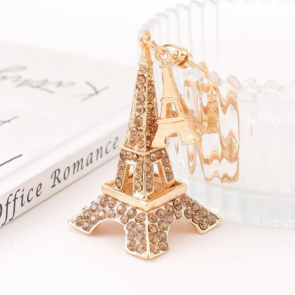 Rhinestone Tower Car Keychain