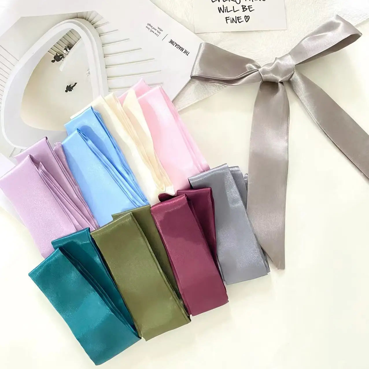 Silk Satin Fashion Bag Scarves