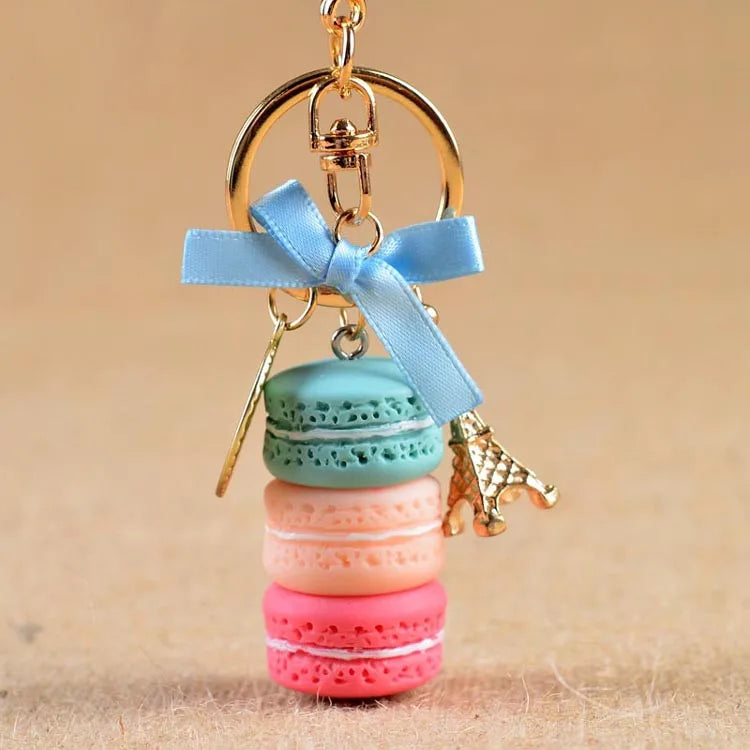 French Macaron Charm Keychain