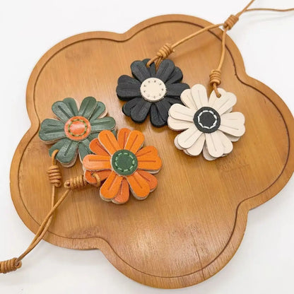 Handmade Leather Daisy Bag Charm