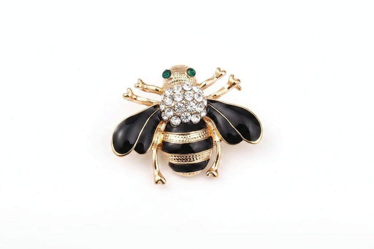Rhinestone Bee Brooch Pin
