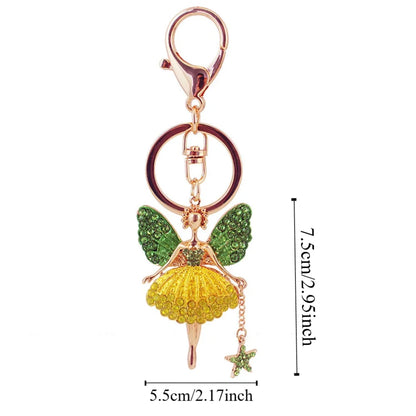 Ballet Rhinestone Purse Key Chain