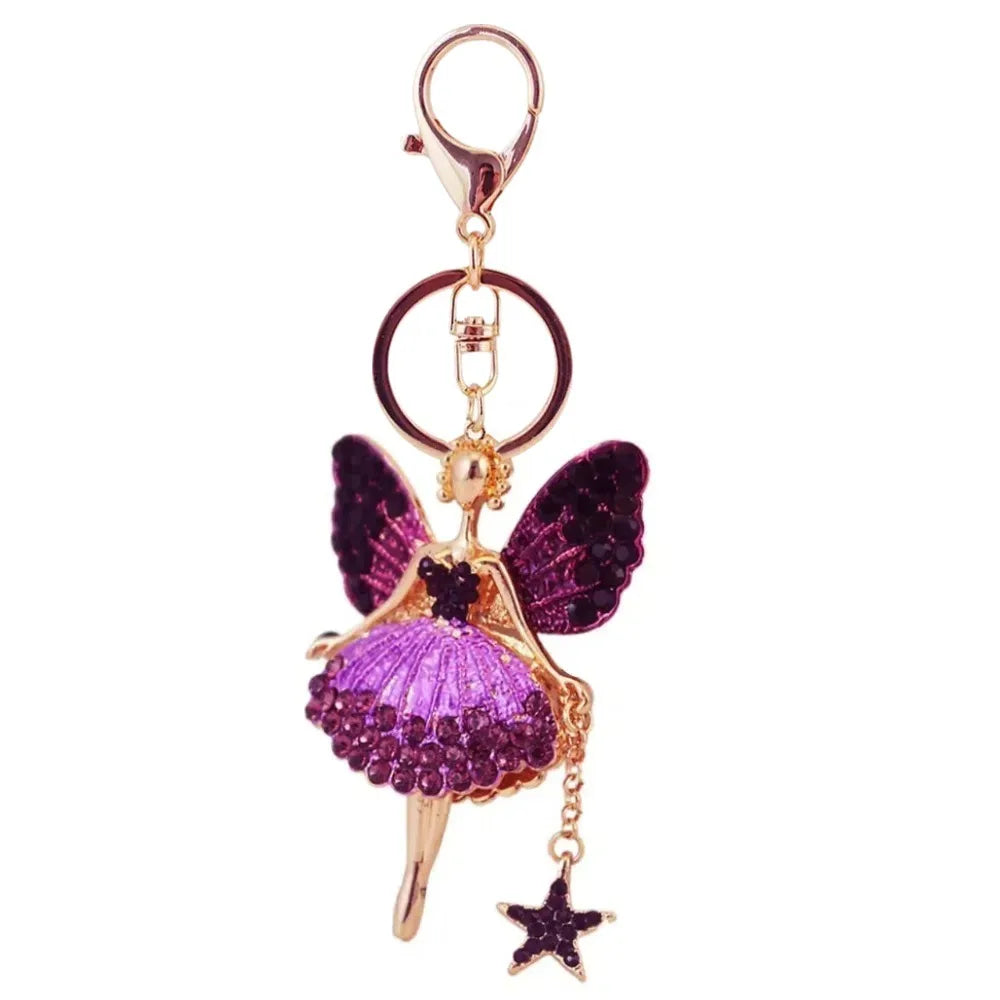 Ballet Rhinestone Purse Key Chain