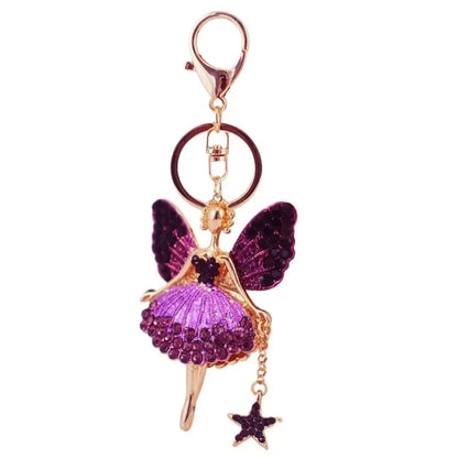 Ballet Rhinestone Purse Key Chain