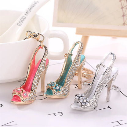 Rhinestone High Heel Shoe Keychain