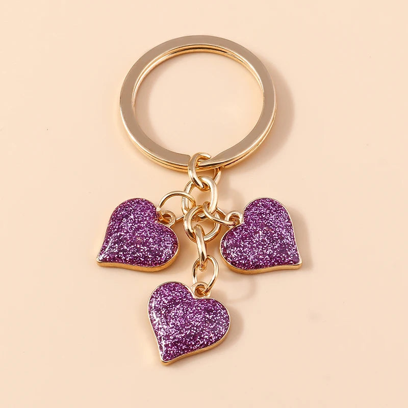 Enamel Love Heart Keychain