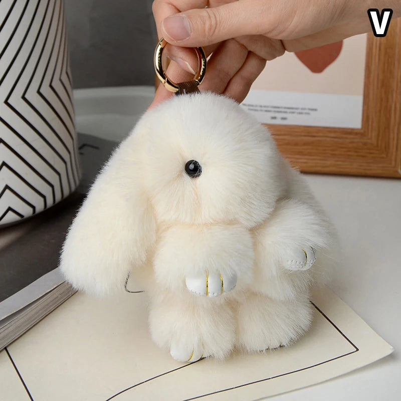 Plush Fur Bunny Keychain