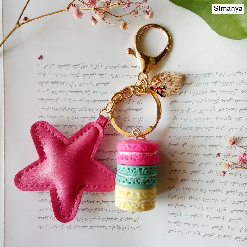 French Macaron Charm Keychain