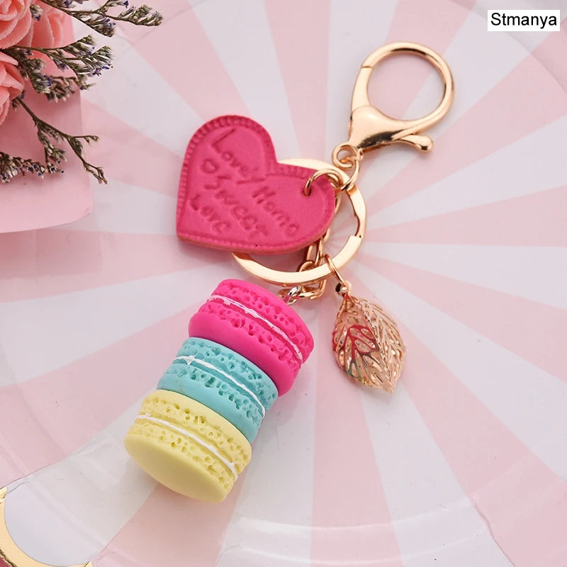 French Macaron Charm Keychain