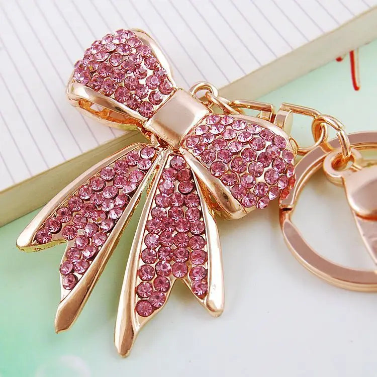 Sparkling Bow Charm Keychain