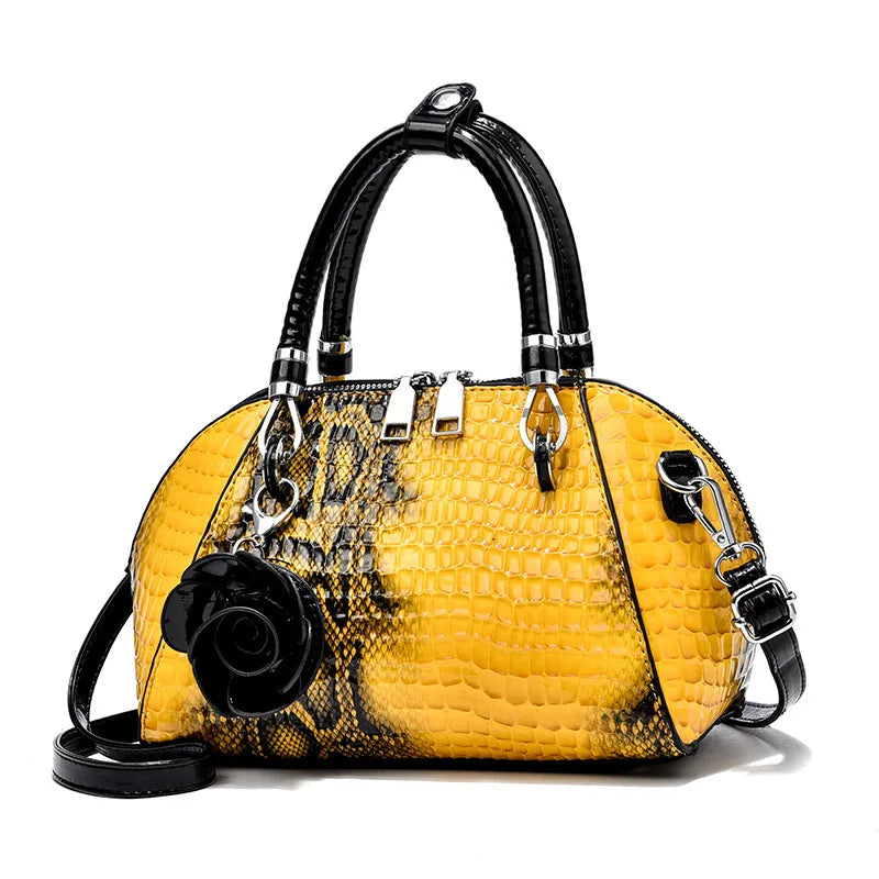 Fashion Yellow Crocodile Tote Bag