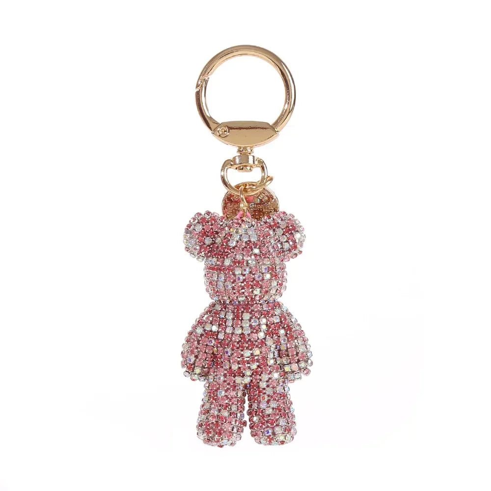 Rhinestone Bear Keychain