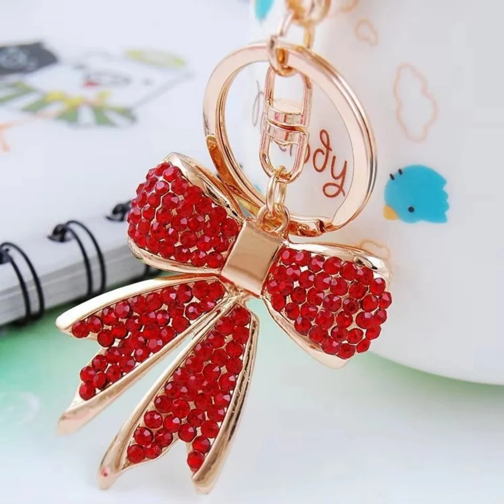 Sparkling Bow Charm Keychain