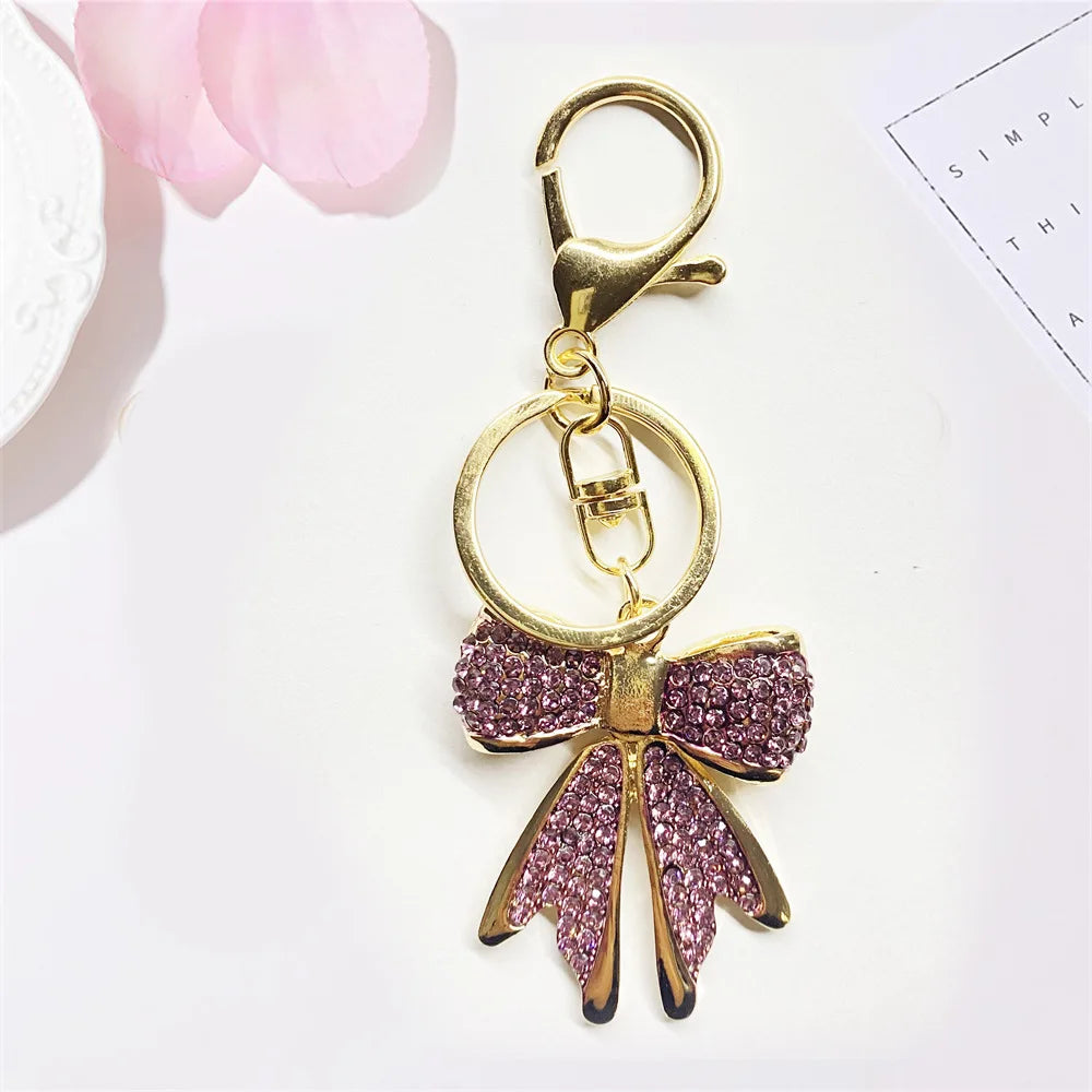 Sparkling Bow Charm Keychain