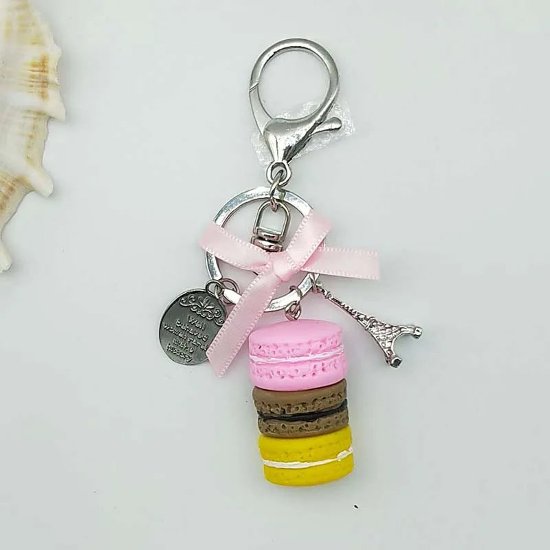 French Macaron Charm Keychain