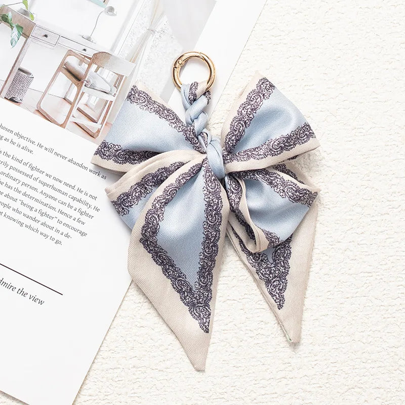 Hand-Woven Silk Bow Keychain