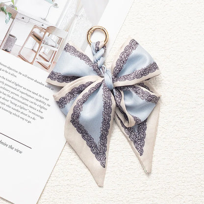 Hand-Woven Silk Bow Keychain