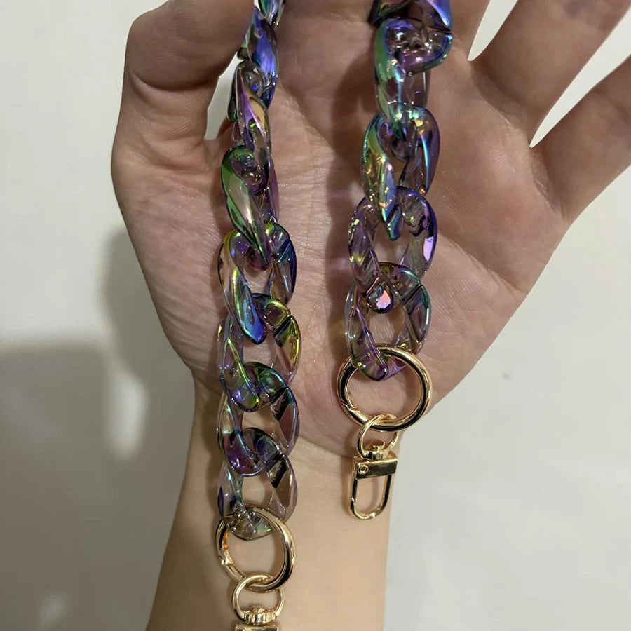 Iridescent Chunky Acrylic Bag Chain