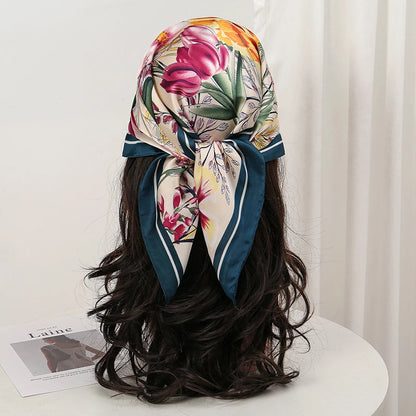 Floral Square Silk Scarf