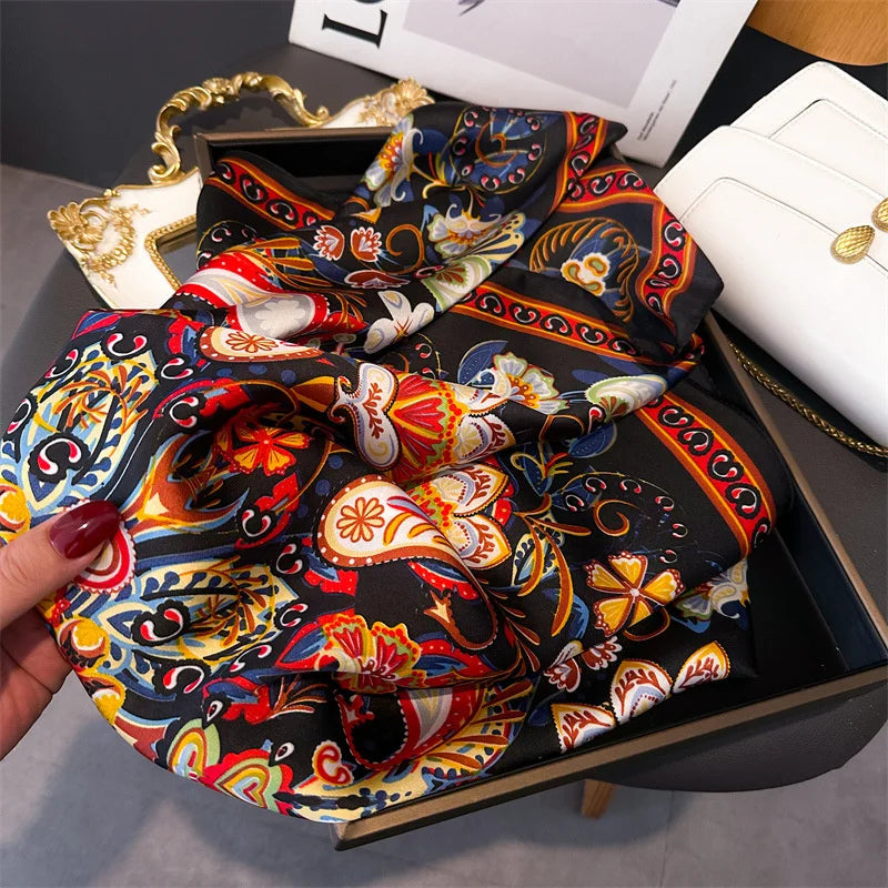 Paisley Print Square Scarf