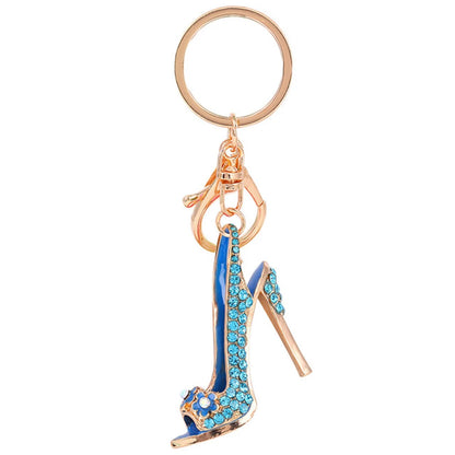 Rhinestone High Heel Shoe Keychain