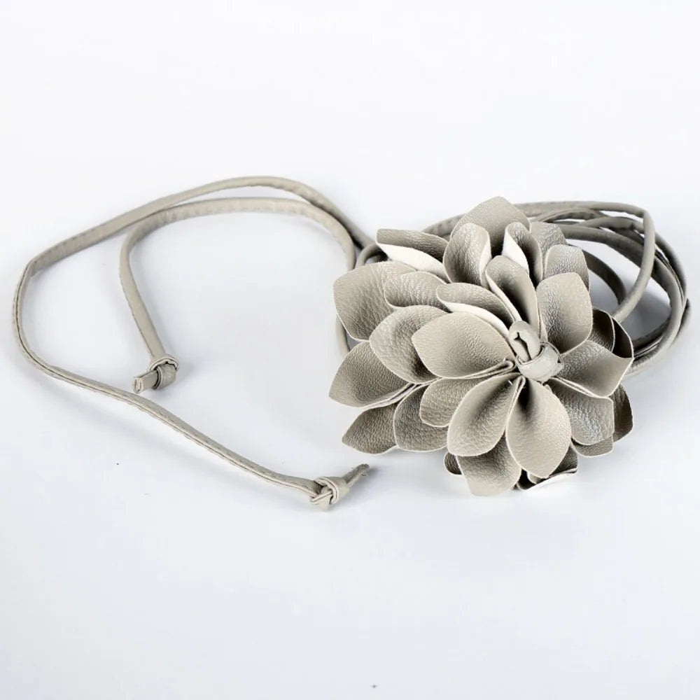 Floral Leather Waist Belt