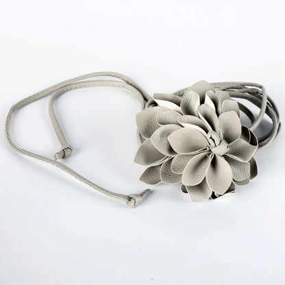 Floral Leather Waist Belt