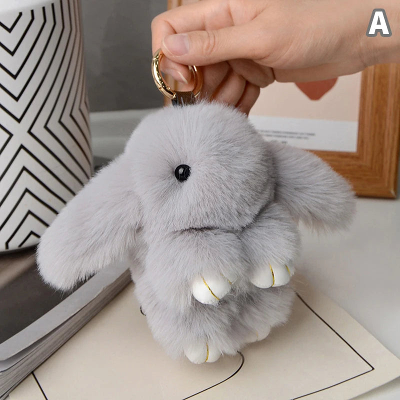 Plush Fur Bunny Keychain