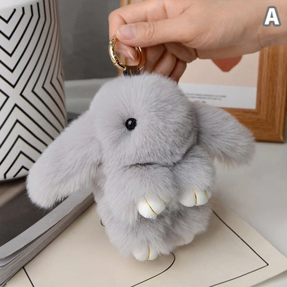 Plush Fur Bunny Keychain