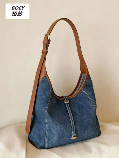 Casual Denim Crossbody Bag Large Capacity