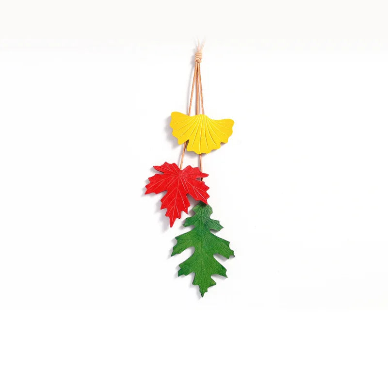 Rustic Leather Maple Leaf Bag Charm