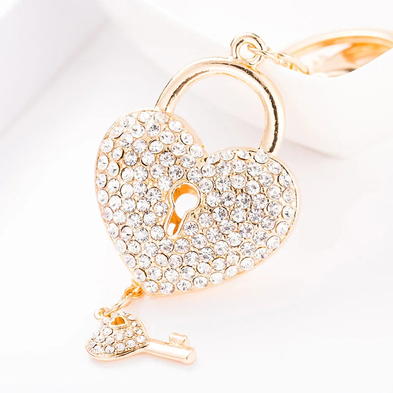 Crystal Love Lock Keychain