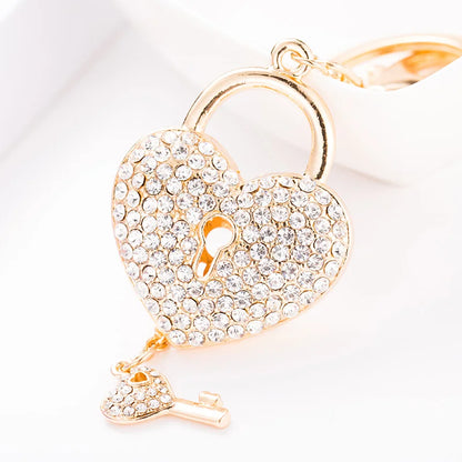 Crystal Love Lock Keychain