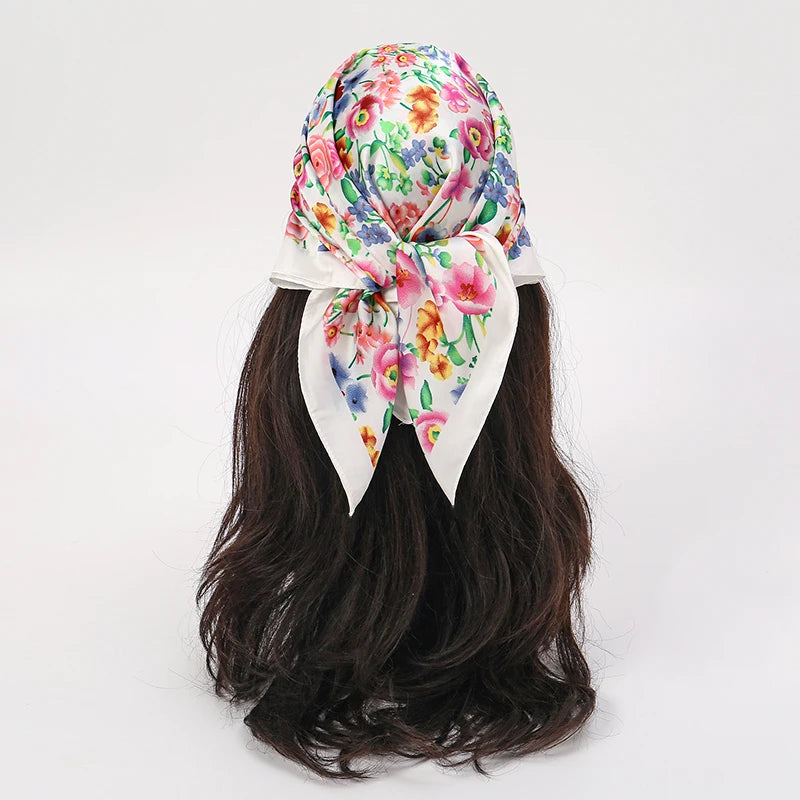 Floral Square Silk Scarf