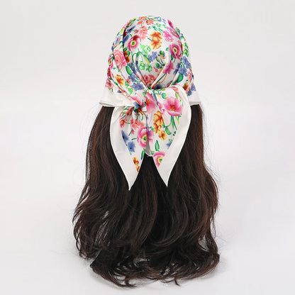 Floral Square Silk Scarf