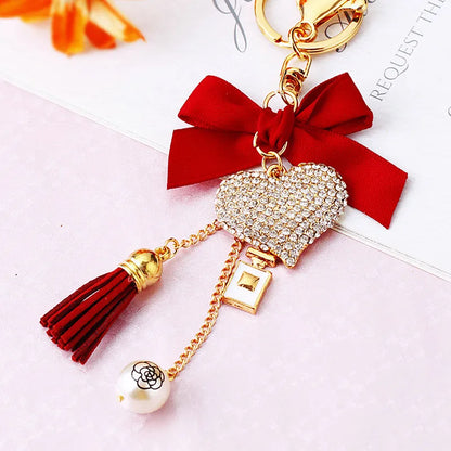 Pearl Bow Bag Keychain